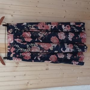Vintage 80s 90s midi rayon skirt